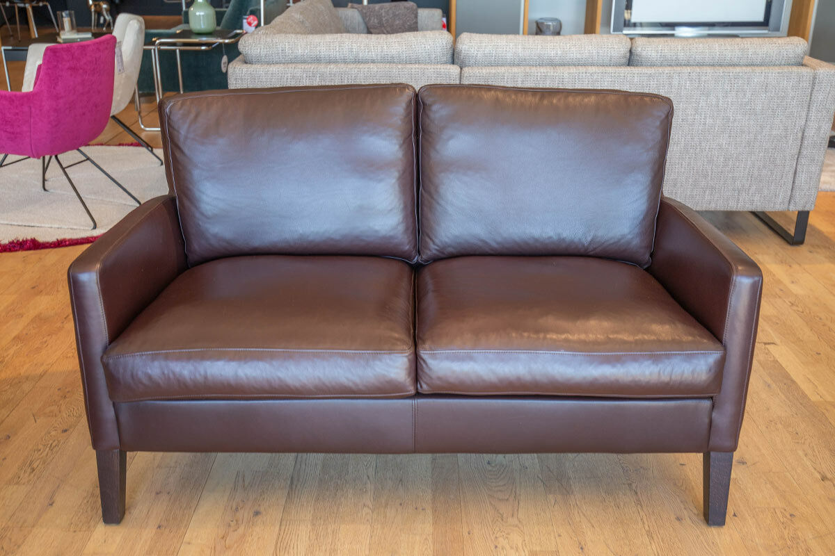 Werther - Sitzgruppe Premio Leder L7038D Dunkelbraun Gestell Eiche Wenge Gebeizt - 6
