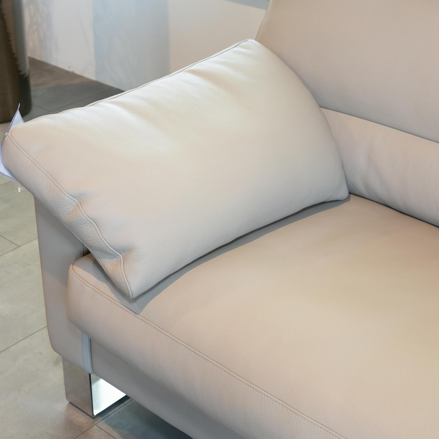 Erpo - Ecksofa Esparo 400 Bezug Leder I 43.210 Creme Kufen 8 HG Mit Kopfstütze Und Armlehnkissen - 3