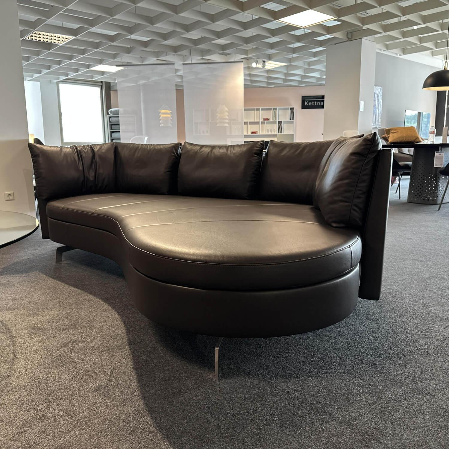 De Sede - Sofa DS-167 Leder Select 2477 Cigarro Braun Füße Edelstahl Poliert Rücken Umlaufend Verschiebbar - 3