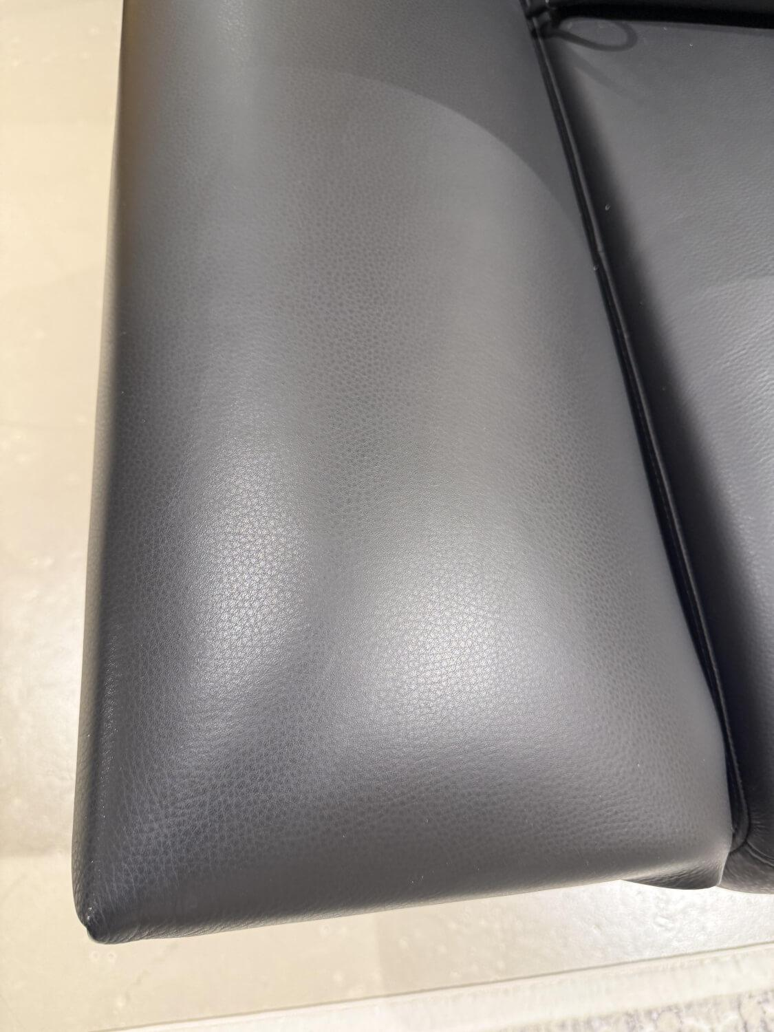 Rolf Benz - Sofa Cara Leder 38.110 Schwarz Füße Metall Hochglanz - 5