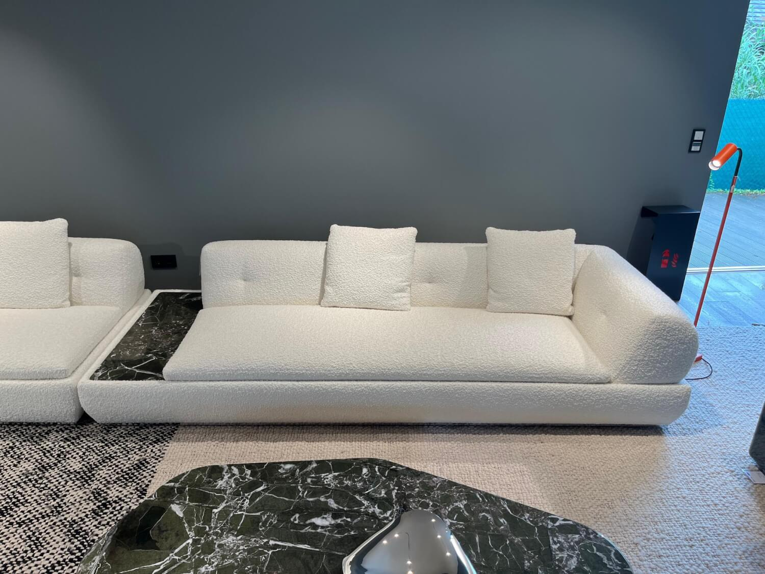 Minotti - Sofa Supermoon Stoff Orion 01 Bianco Cat. G Weiß mit 2 Sesseln - 8