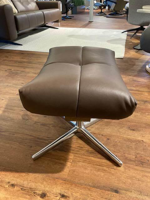 Stressless - Sessel David Cross Bezug Leder Paloma 094  Espresso 09433 Braun Füße Metall Inklusive Hocker - 6