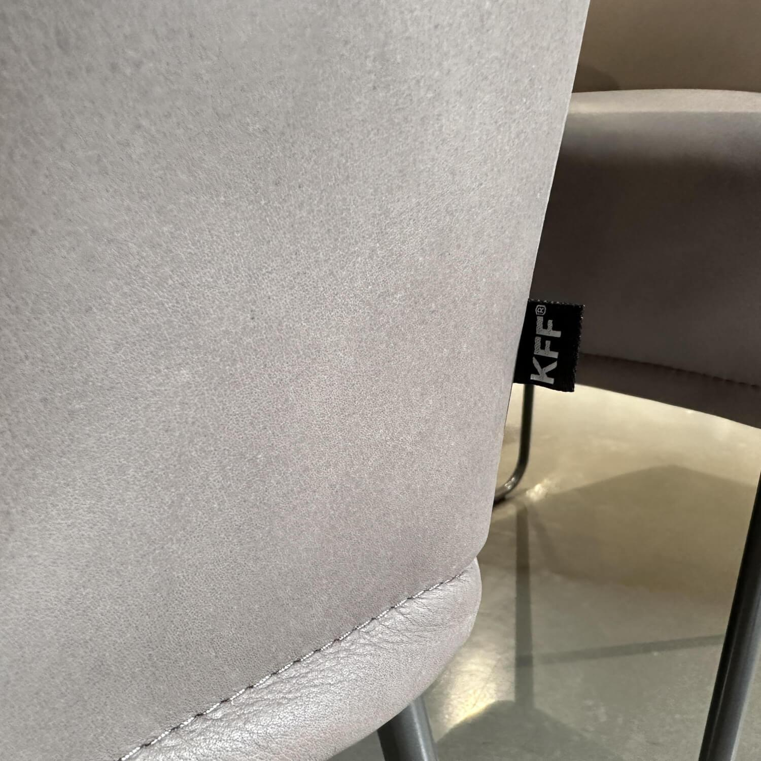 4er-Set Stuhl Set & Bank D-Light Leder Silk Grigio 184 Eischichtlack Eisenblank