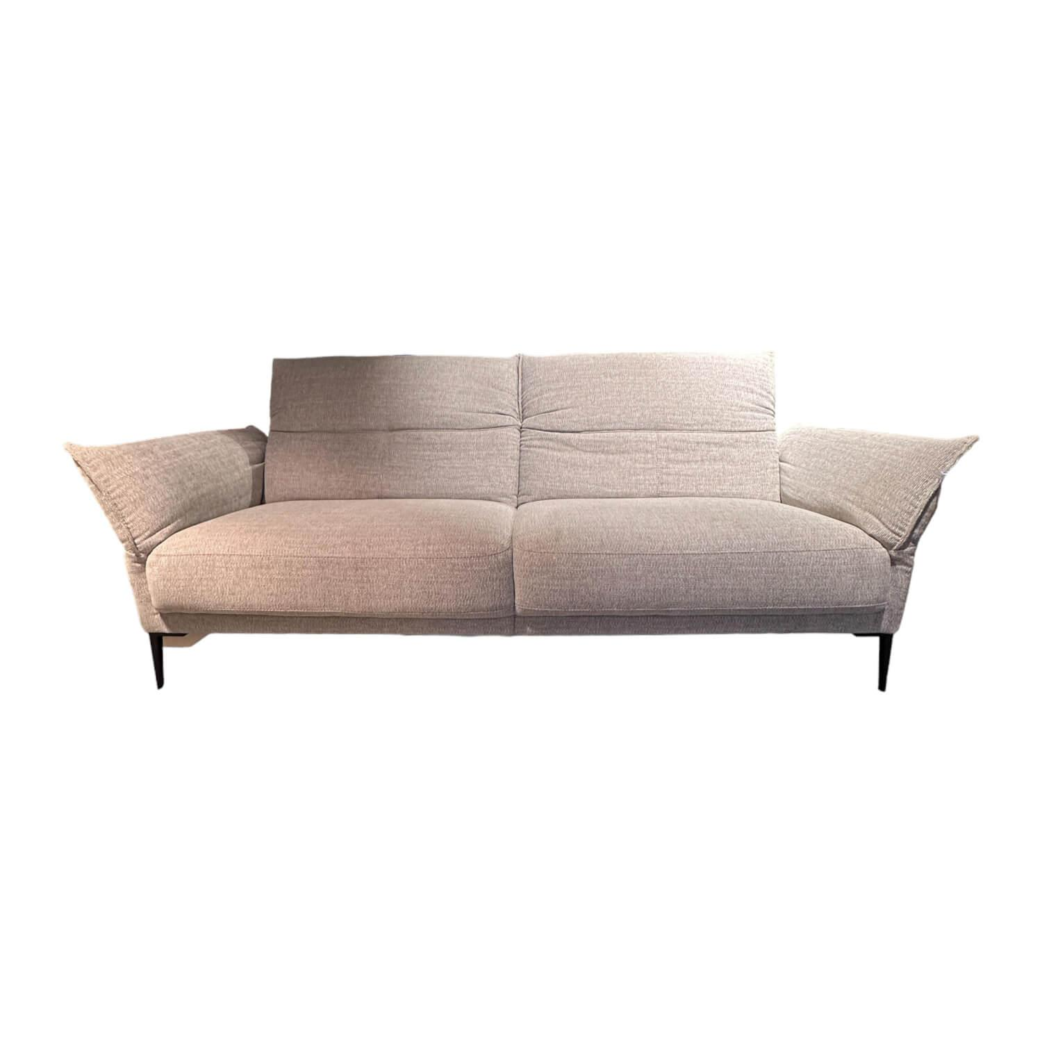 Musterring - Sofa MR 9300 Stoff Rivoli Angora Grau Metallfüße Gebürstet Schwarz Mit Klappbaren Kopft- Und Armteilen - 1