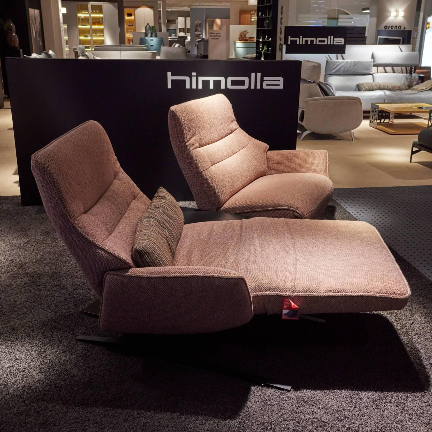 himolla - Ecksofa Haiger 4905 Stoff Oasis Peach Metallkufe Anthrazit Pulverbeschichtet Mit Lendenkissen Und Beleuchtung - 4