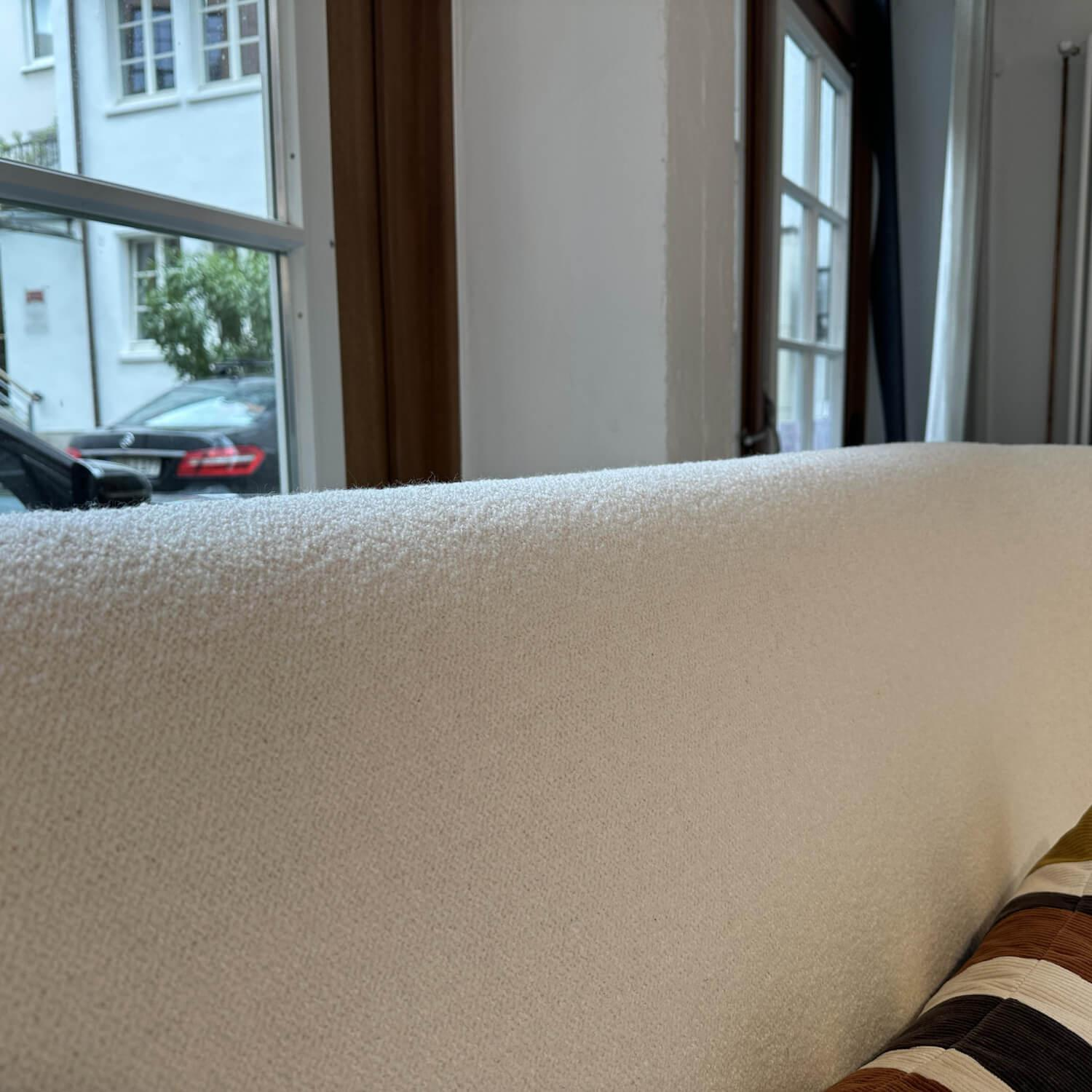 Ligne Roset - Bett Desdemone Stoff Capa Ecru Beige Gestell Stahl Anthrazit Mit Matratze - 7