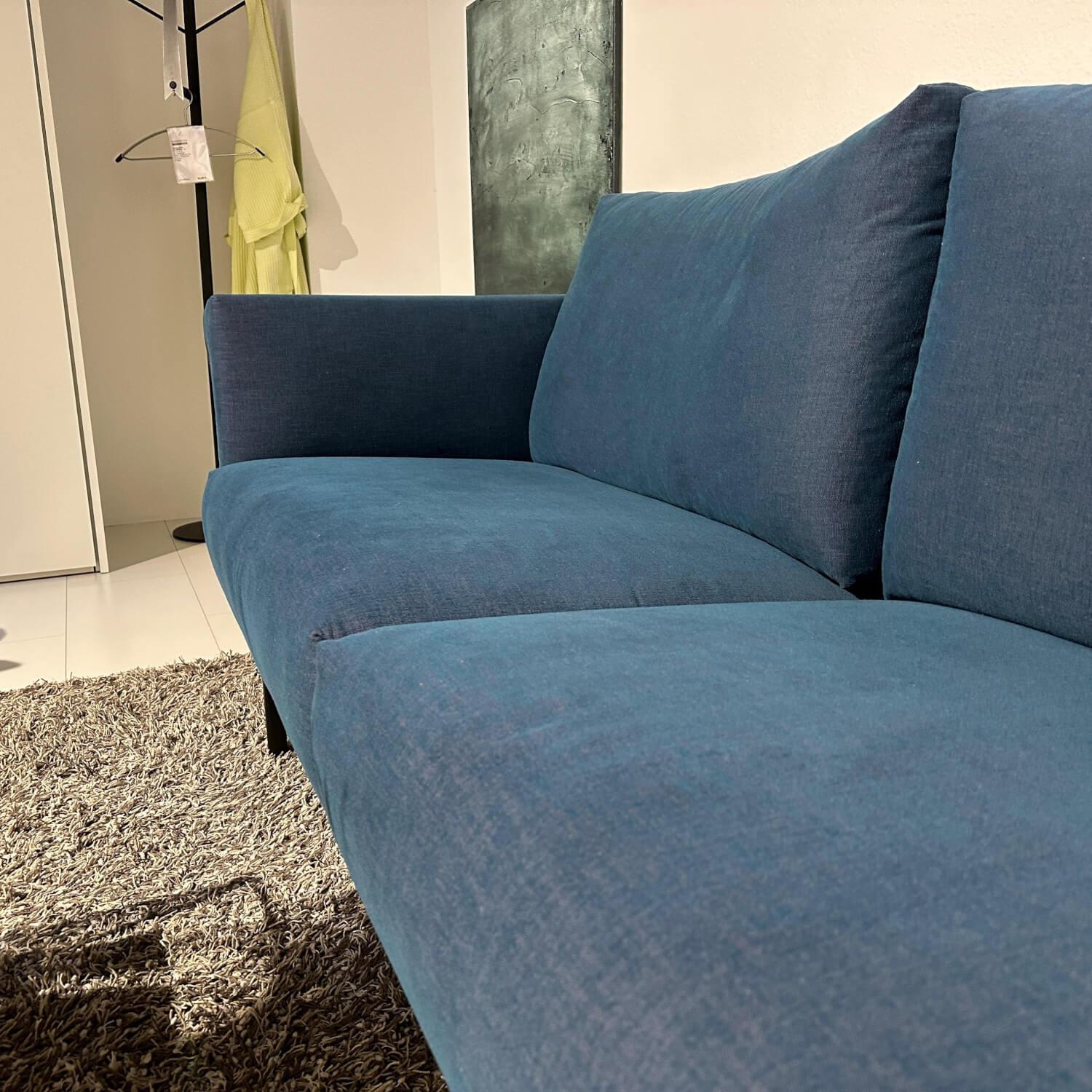 freistil Rolf Benz - Sofa Sob 133/202 fabric 4097 green blue solid steel base black - 5