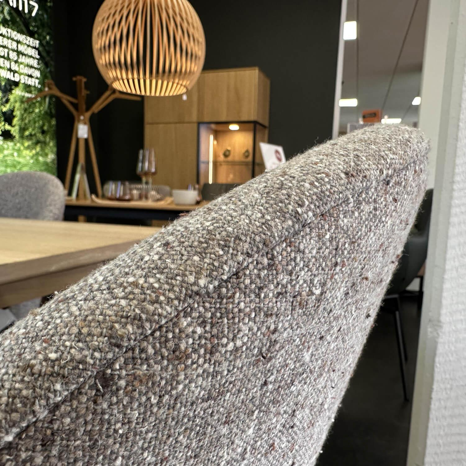 Team 7 - Essgruppe Taso Flor Eiche Weißöl Bezug Stoff Ripley RI11 Grau Inklusive Einlegeplatte - 5