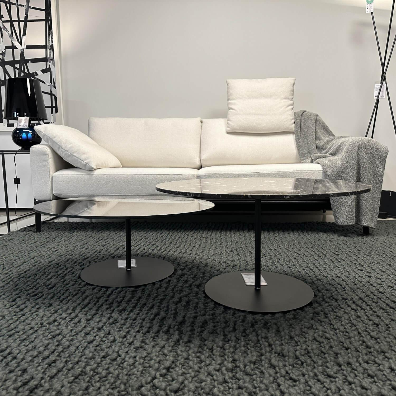 Bielefelder Werkstätten - 2er-Set Kelly Platte Terrazzo Portoro Platte Glas Fuß Metall Schwarz - 6