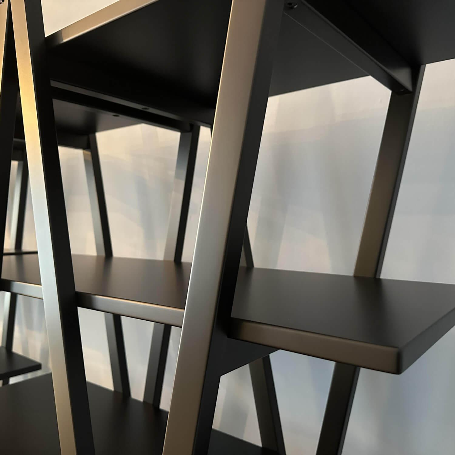 Cassina - 2er-Set Regal Nuvola Rossa Buche Schwarz Lackiert Zusammenklappbar - 2