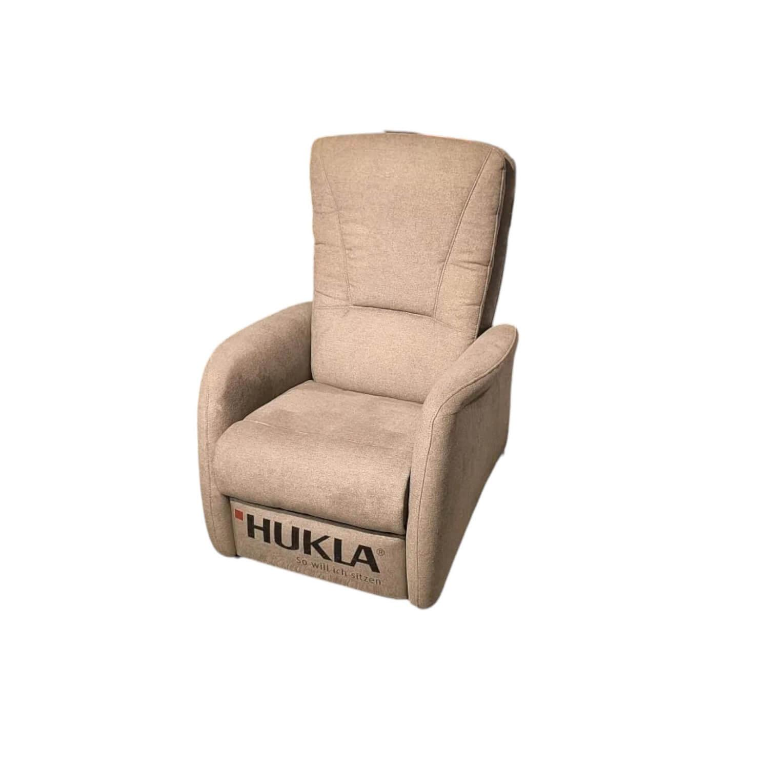 Hukla - Sessel Halina Stoff Kira Mandel Grau Braun Mit Manueller Kopfpolsterverstellung - 1