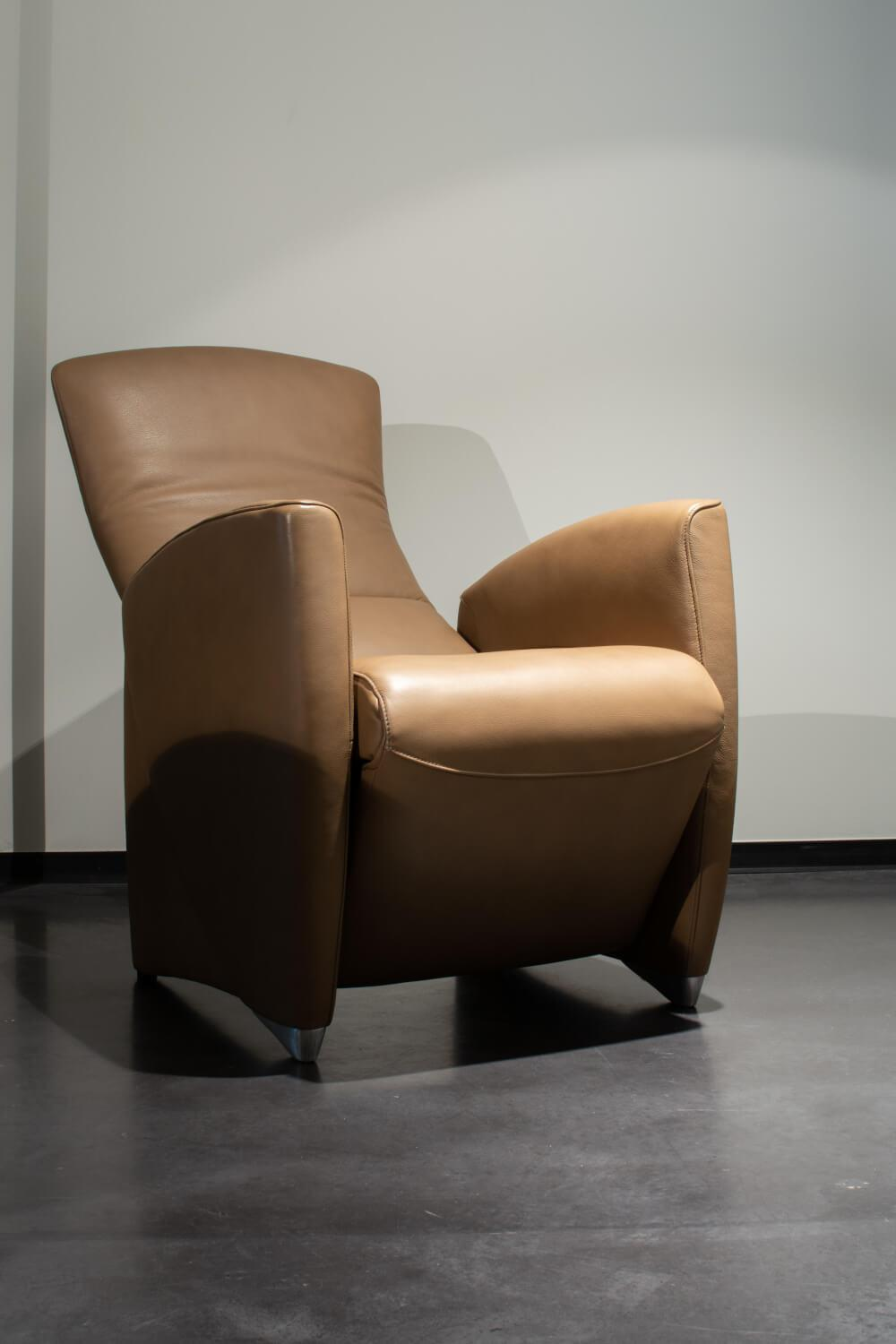 Jori - Relaxsessel Vinci Bezug Leder Select Rust Dekorative Beine Buche Schwarz - 5