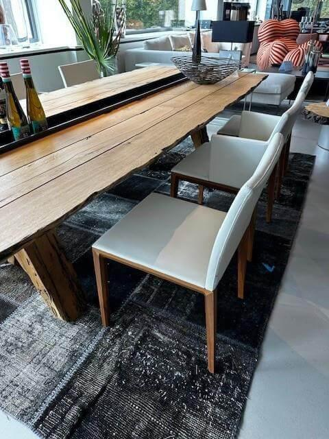 Walter Knoll - 6er-Set Stuhl Andoo Leder 50 P 1313 Naturweiß Weiß Füße Nussbaum - 4