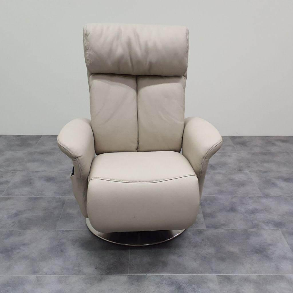 himolla - Relaxsessel Easyswing "S" 2-Motorisch Leder 35 Mariposa Alabaster Beige Mit Tellerfuß Edelstahl - 2