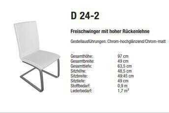 6er-Set Freischwinger Leder Braun-Schwarz 5123 Gestell Chrom Matt
