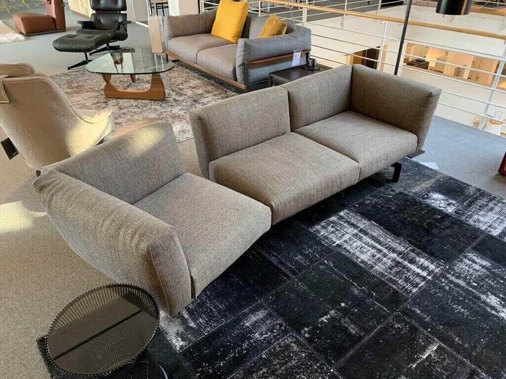 Knoll International - Sofa Avio S Tosca Chestnut 24 Beige Braun mit verstellbarem Endelement - 4