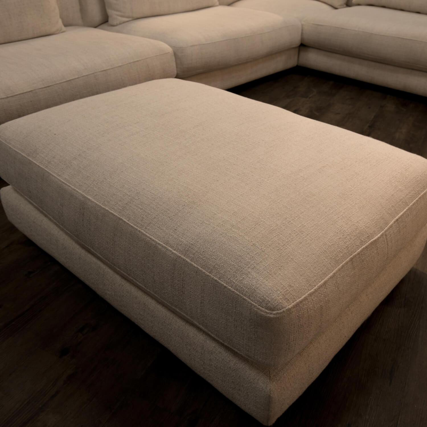 Maison - Elementgarnitur Stephen Stoff University Square Antique White Gestell Buchenholz Mit Hocker - 2