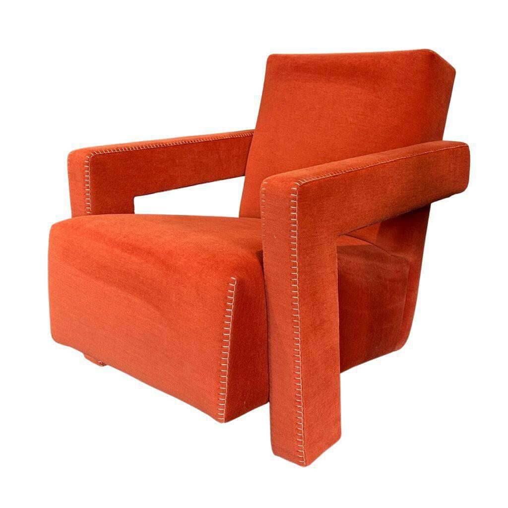 Cassina - Sessel Utrecht Stoff Otterlo Ruggine Orange Rot 373 Mit Knopflochstich - 1