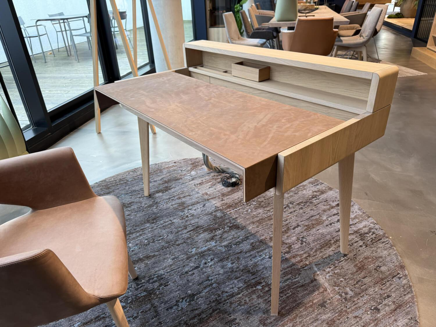 Team 7 - Sekretär Sol Eiche Weißöl Naturleder Taupe - 6