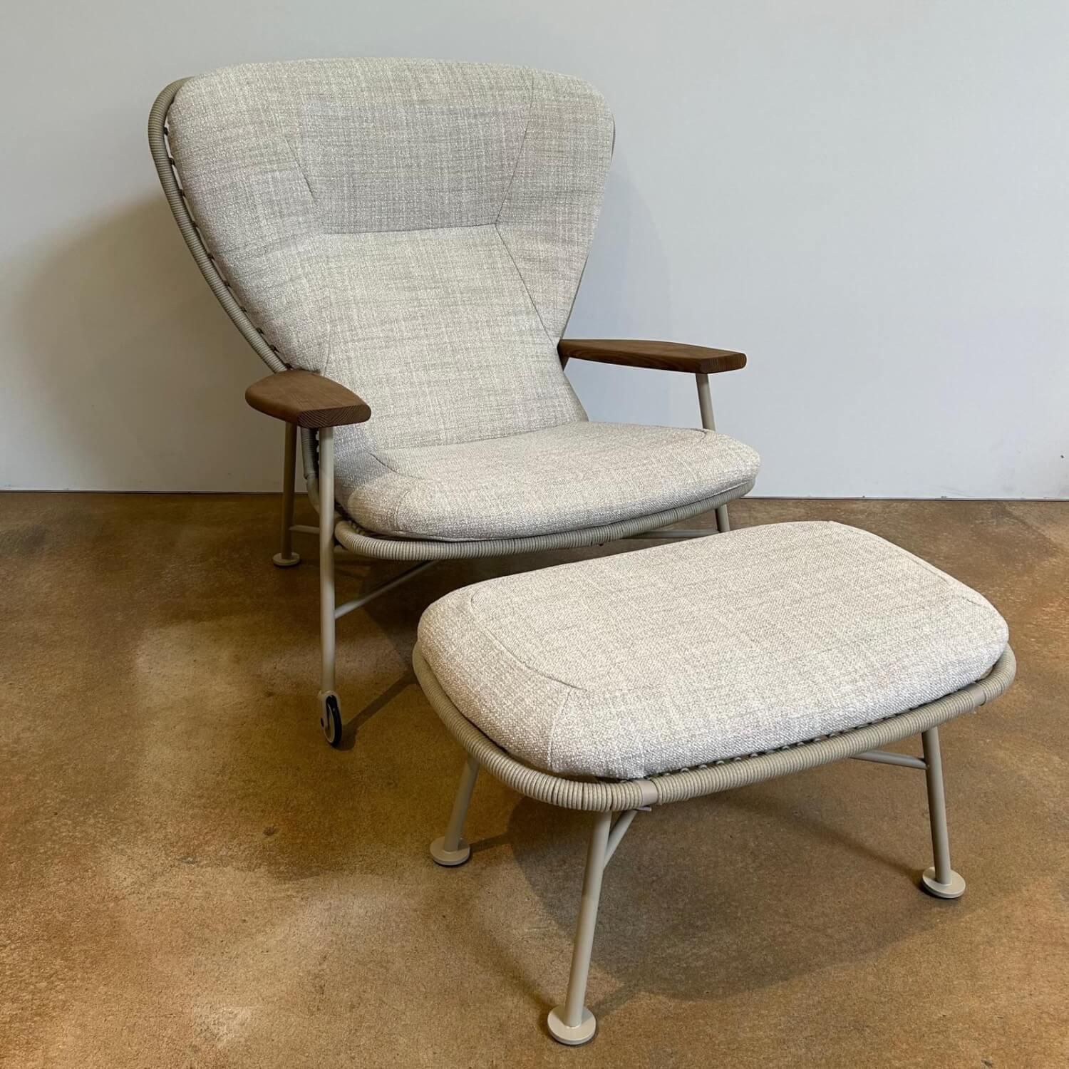 Walter Knoll - Sessel Shinzo Hybrid Outdoor Stoff Portofino Dune Beige Kordel Sand Gestell Metall Sand Beige Pulverbeschichtet Inklusive Hocker - 2