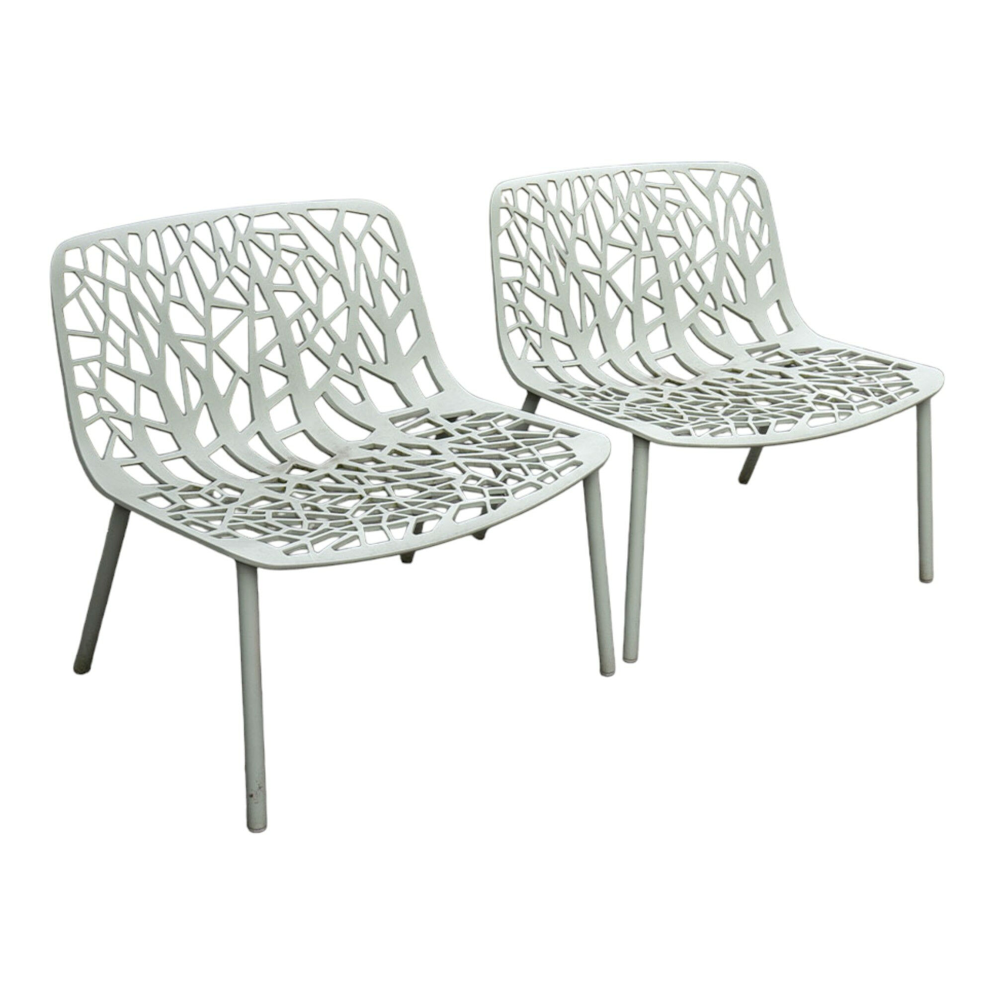Fast - 2er Set Outdoor Loungesessel Forest Aluminium Pulverbeschichtet Grüner Tee Grün  - 1