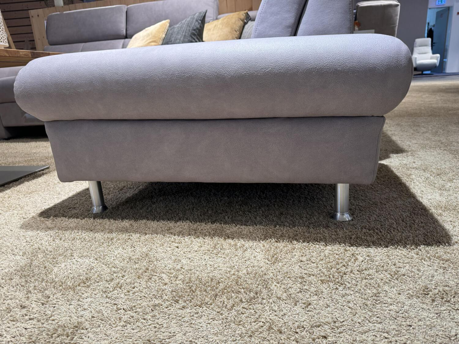 Global - Ecksofa Cornella Style Stoff 1 Silber Grau mit Relaxfunktion - 3