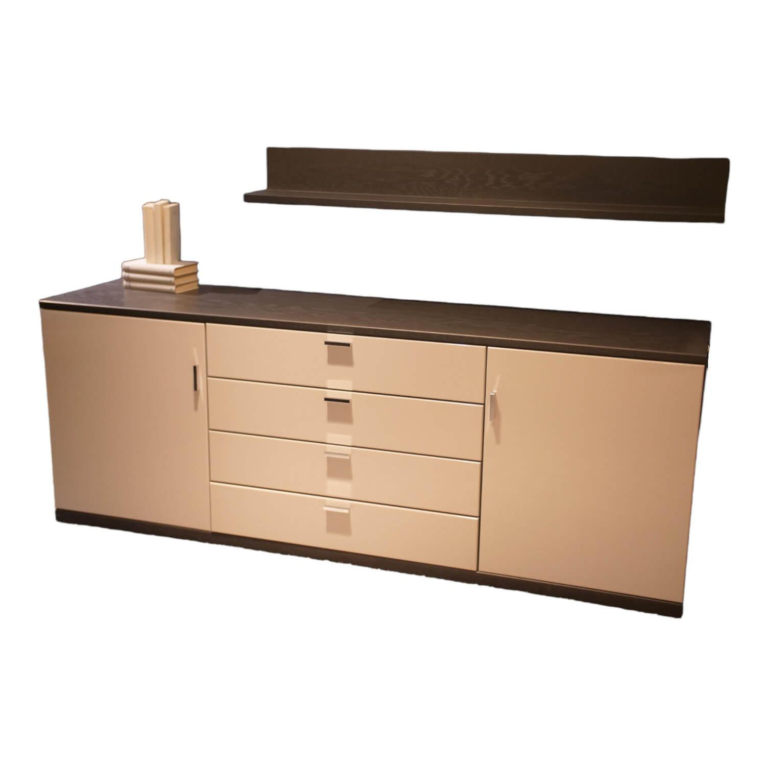 Musterring - Sideboard Kira-System 24040 R Mit Wandboard Korpus Eiche Furniert Farbton 2212 Graphit Front Lack Grau - 1