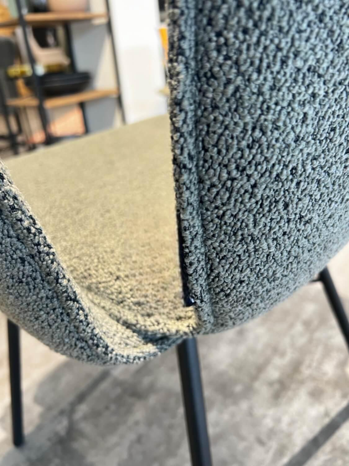 Raum.Freunde - Set of 2 Yanis armchairs Fabric Alpine ALP203 Thyme Grey Frame Anthracite Black - 2