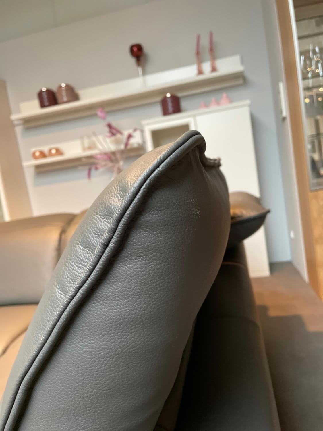 Polinova - Ecksofa Davos Leder L100 Torro Grau mit Relaxfunktion - 5