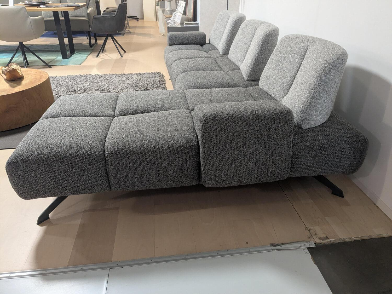 WK Wohnen - Garnitur WK515 Joker Stoff Cosmo Anthrazit Grau 2 Sofas - 7