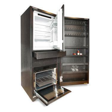 Riva1920 - Hochschrank Cambusa Eiche ohne Knoten Pigmentiert Total Black Innen Eiche ohne Knoten Geölt Pigmentiert - 4