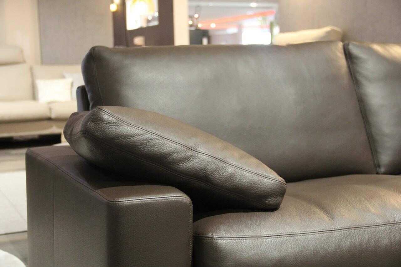 Erpo - Sofa Classic CL 100 Leder 43 Mocca 089 mit 2 Kissen - 4