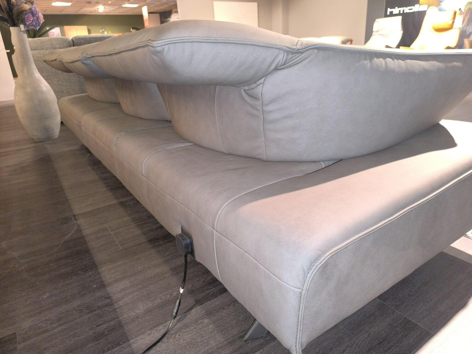 himolla - Polstergruppe Signa Leder Leonessa Artic 27 Grau Braun Füße Metall Schwarz - 4