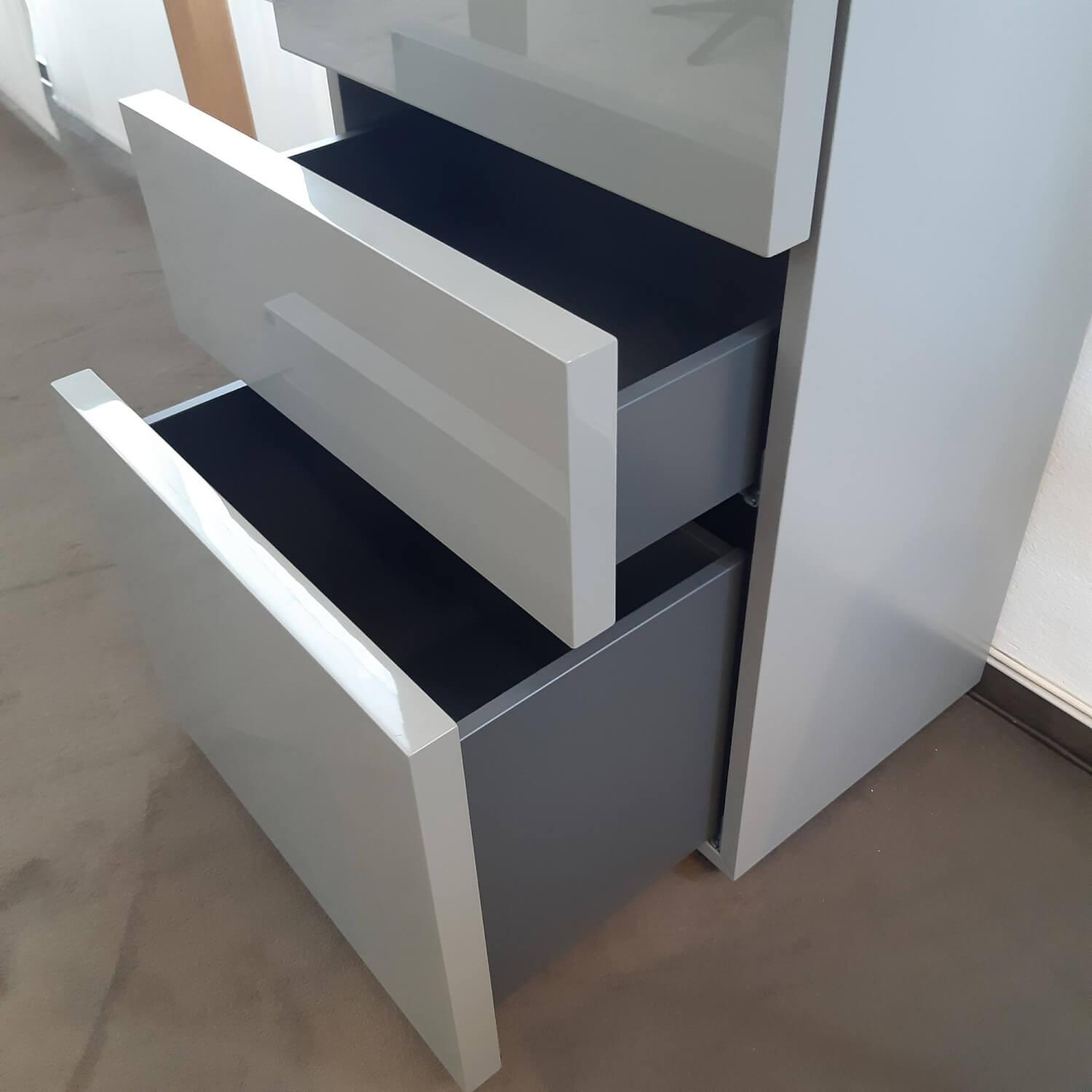 Kettnaker - Highboard Mio Lack Matt Asphalt Fronten Lack Hochglänzend Asphalt - 5