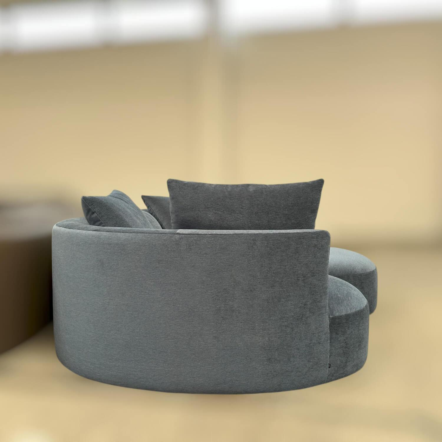 COR - Sofa Siwa Klein Stoff JAB Noblesse Blau mit 3 Rückenkissen und Hocker - 8