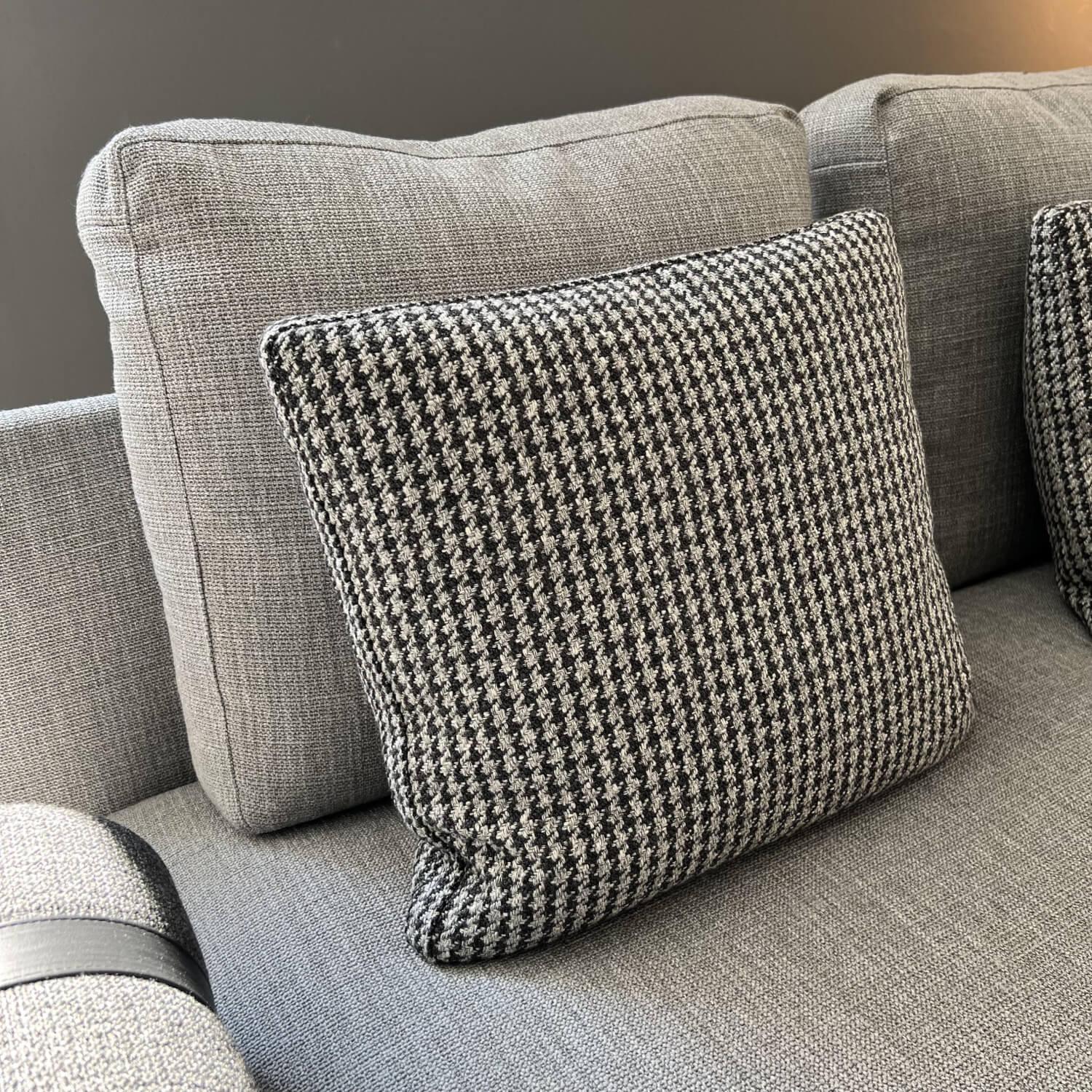 B&B Italia - Corner sofa Atoll fabric Esopo 151 Extra frame pewter lacquered with ottoman Mirto - 8