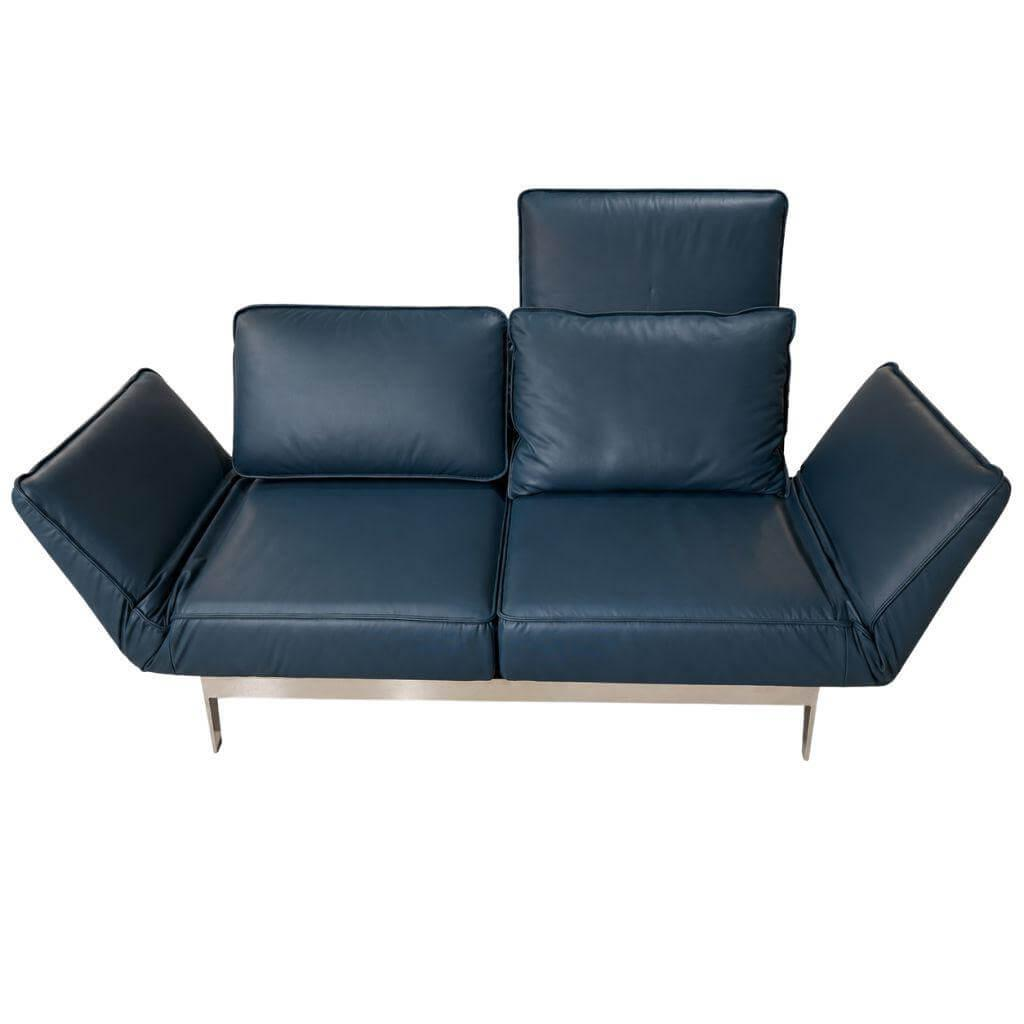 Rolf Benz - Sofa Mera Leder 36.415 Mittel Ozean Blau Füße Chrom Glanz - 1