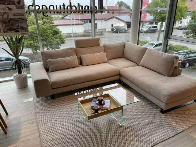 Activineo - Ecksofa Belladonna Stoff 4 Dream 01 Nature Beige Creme Füße Schwarz - 2