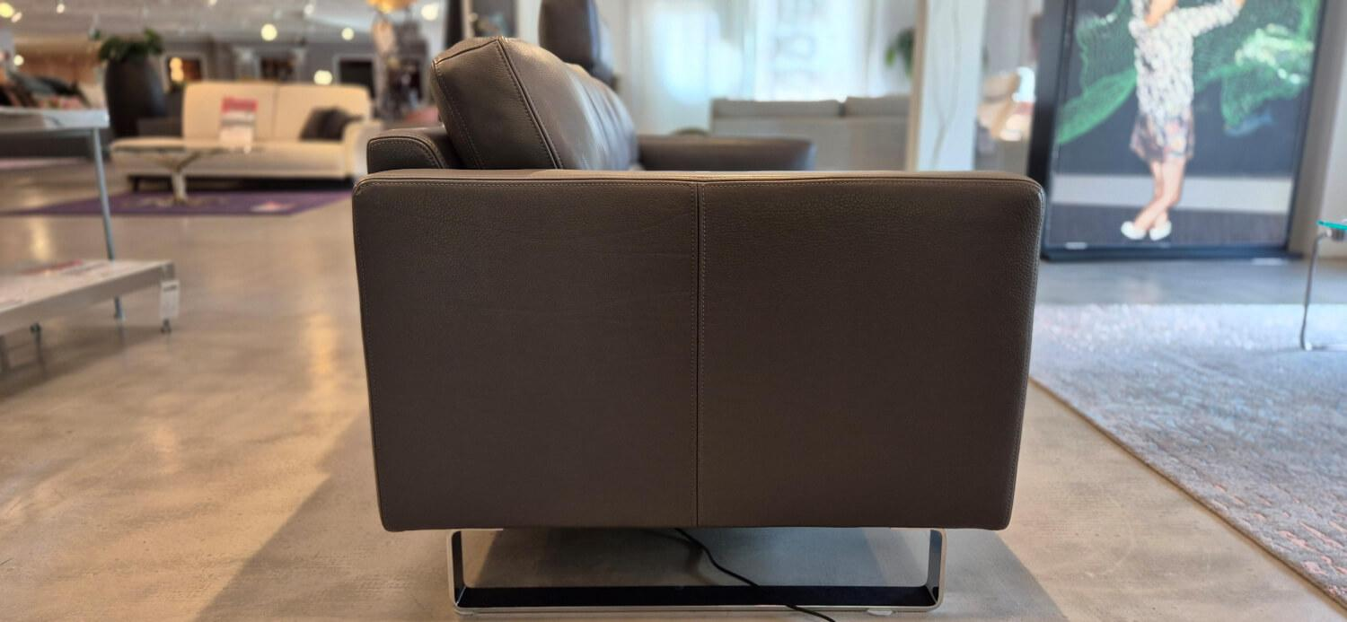 Violetta - Sofa Tino leather 80 night gray with headrest and footrest - 6
