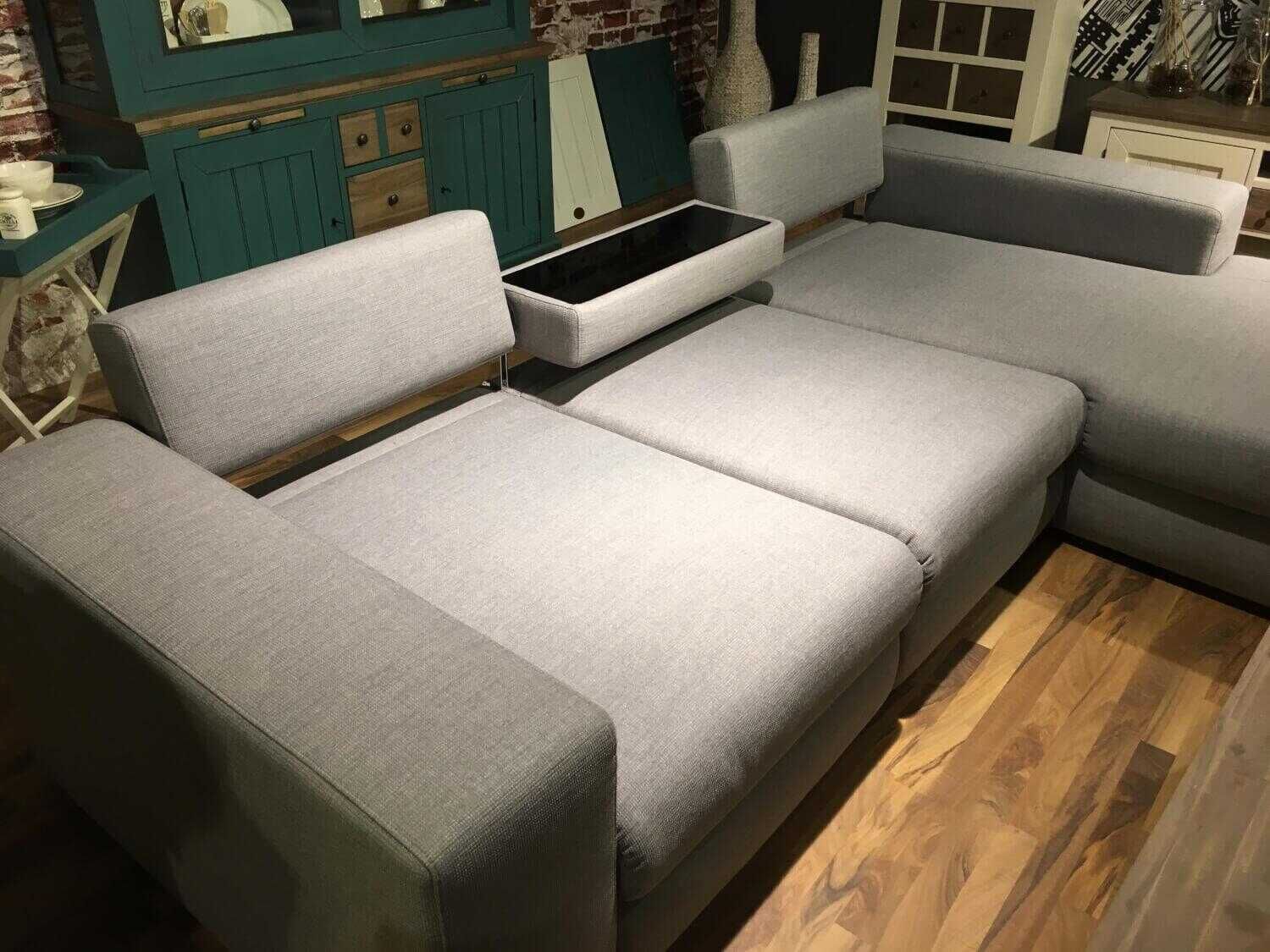 Michalsky - Ecksofa Berlin S Stoff Grau mit Rückenverstellung und 5 Kissen - 9