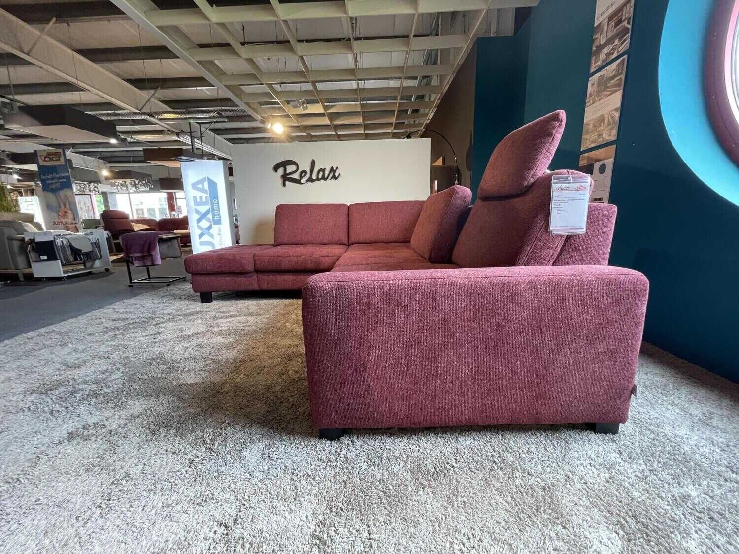 Steinpol - Eckgarnitur Tortona Stoff Amy Marsala 31 PG 12 mit Schlaffunktion - 4