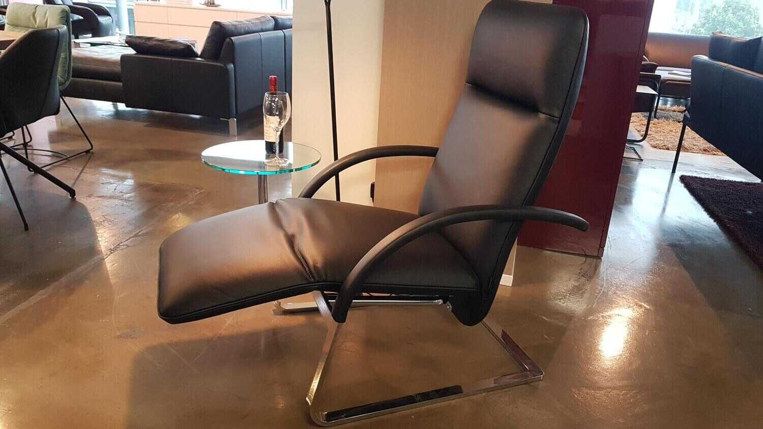 Franz Fertig - Sessel Fino Leder Napoli Nero Schwarz mit Verstellfunktion - 3