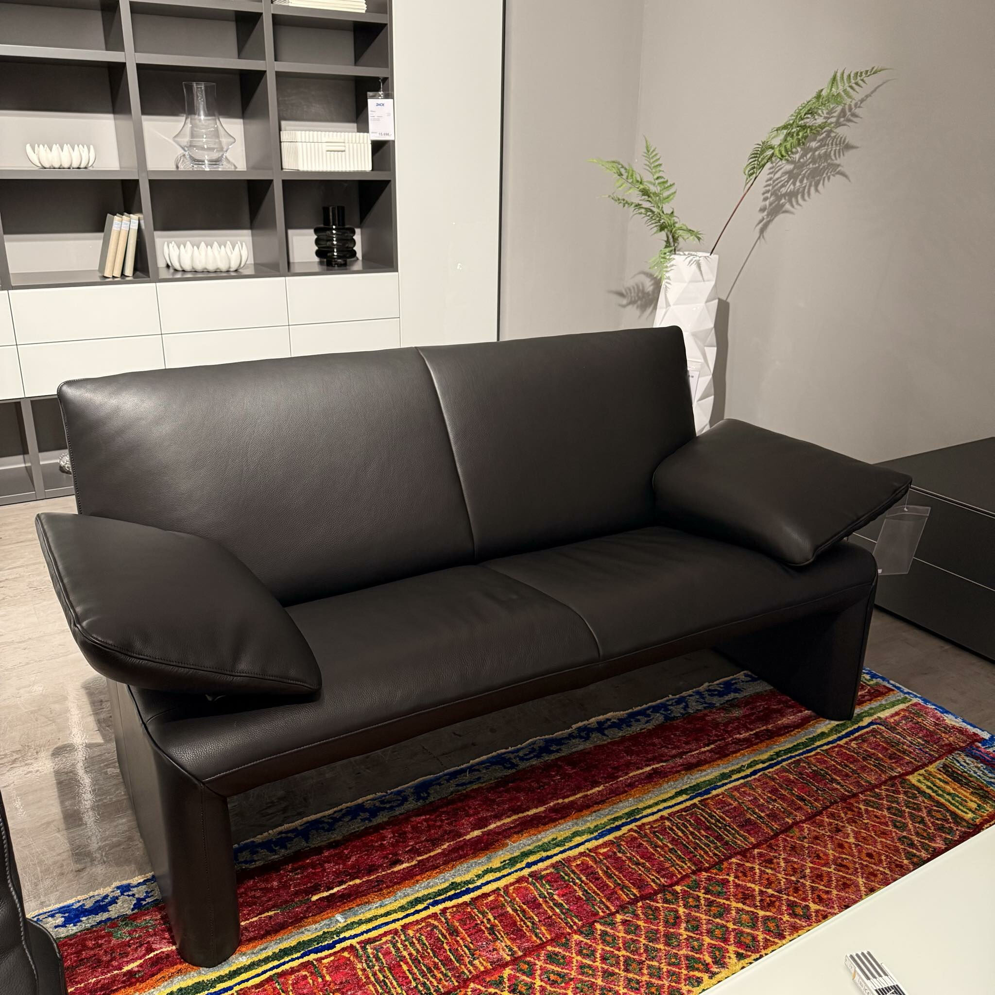 Jori - Garnitur Linea Leder Lipano Schwarz 2 Sofas - 4