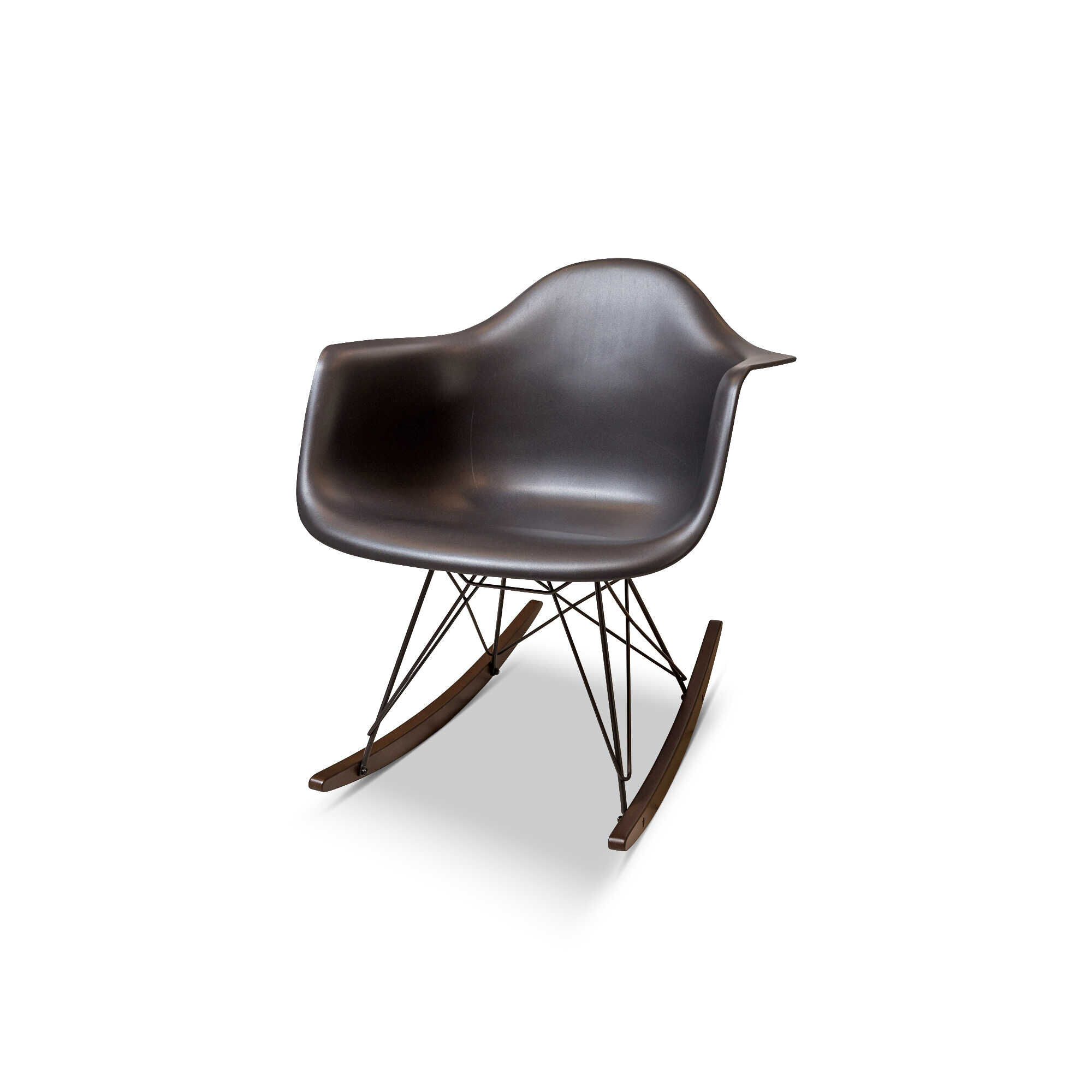 Vitra - Schaukelstuhl Eames Plastic Armchair RAR in Dunkelgrau - 1