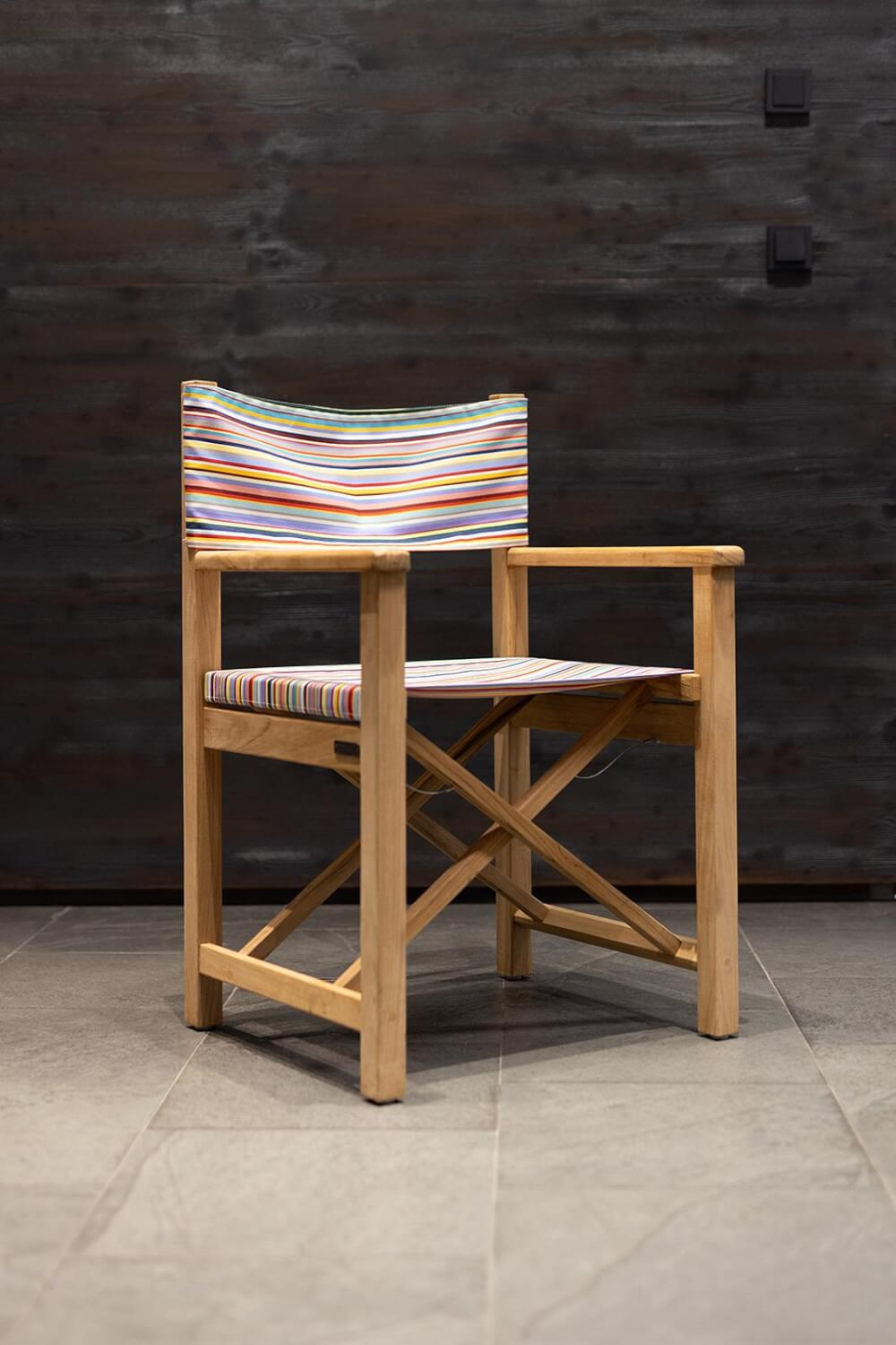 Weishäupl - 2er Set Stuhl Cabin Chair Acryltuch Multicolor Mini Bunt Holzgestell - 2