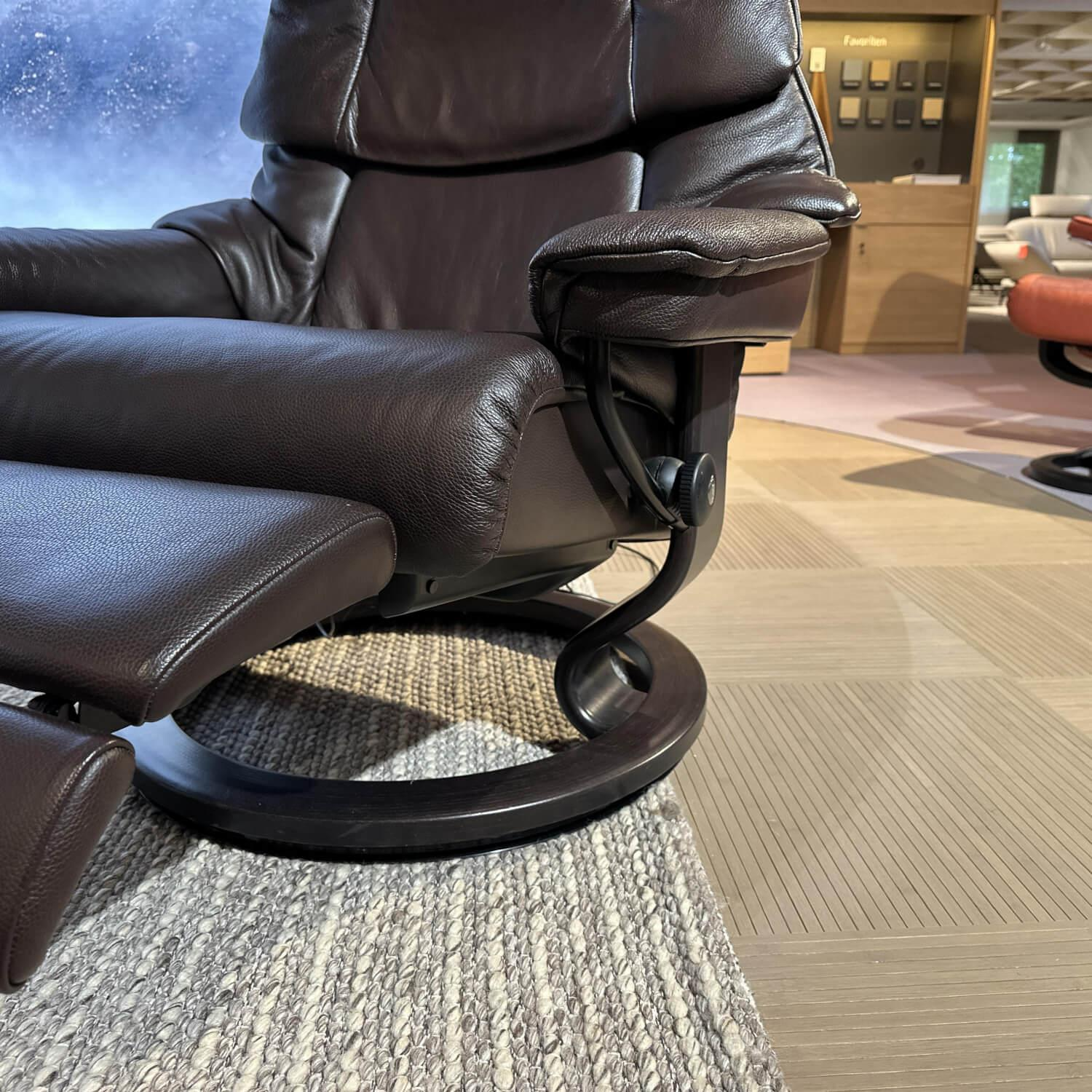 Stressless - Sessel Reno L Leder 091 Cori 85 Brown Braun Gestell Classic Holz 11 Wenge Leg Comfort Mit Kabel - 4