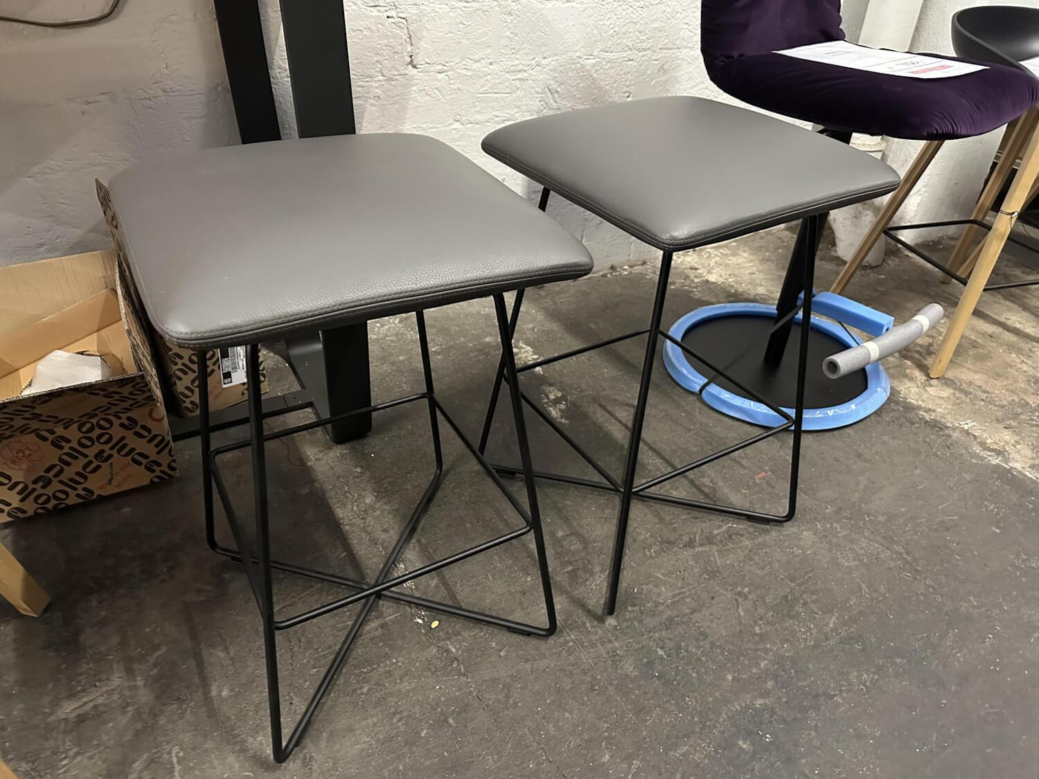 COR - 2er-Set Barstuhl Jalis 174 Leder Dura Tabak Schwarz Gestell Drahtgestell Schwarz - 10