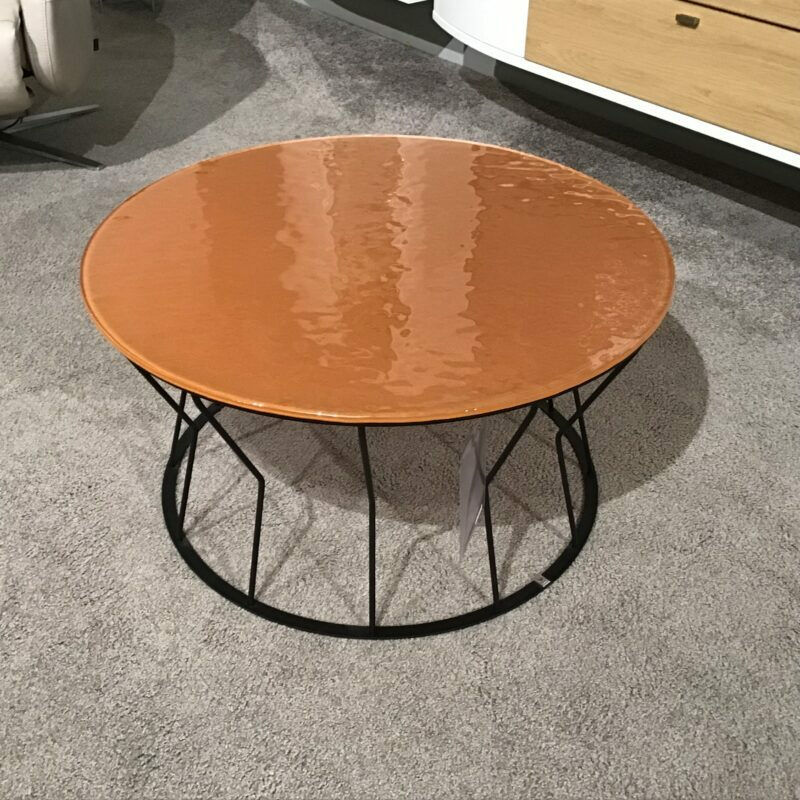 Musterring - Couchtisch Fabia Platte Schmelzglas Kupfer Gestell Metall Schwarz Matt Lackiert  - 2