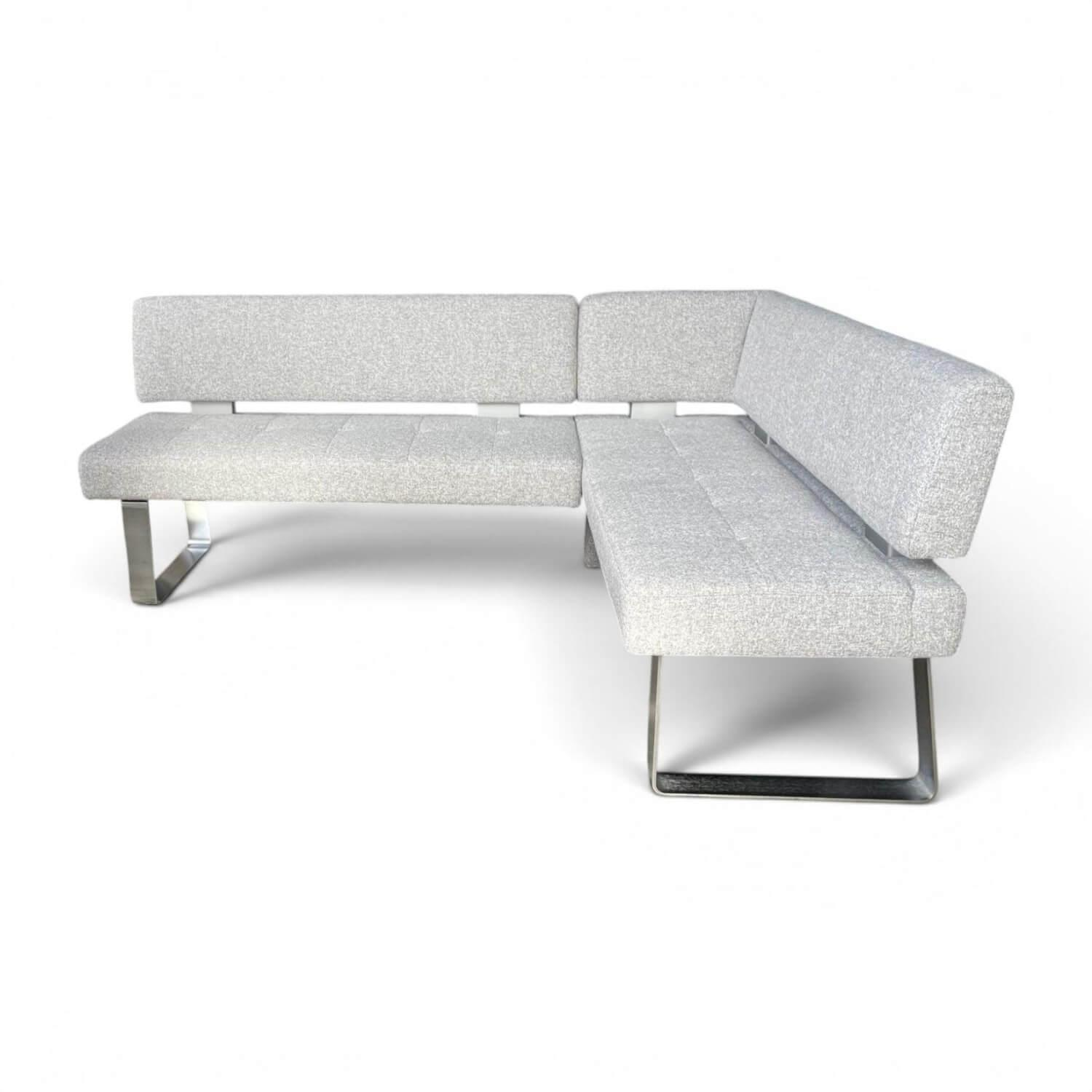 Eckbank 4191 Game I Stoff Flachgewebe 0765 85 Light Grey Grau Gestell Metall Gebürstet