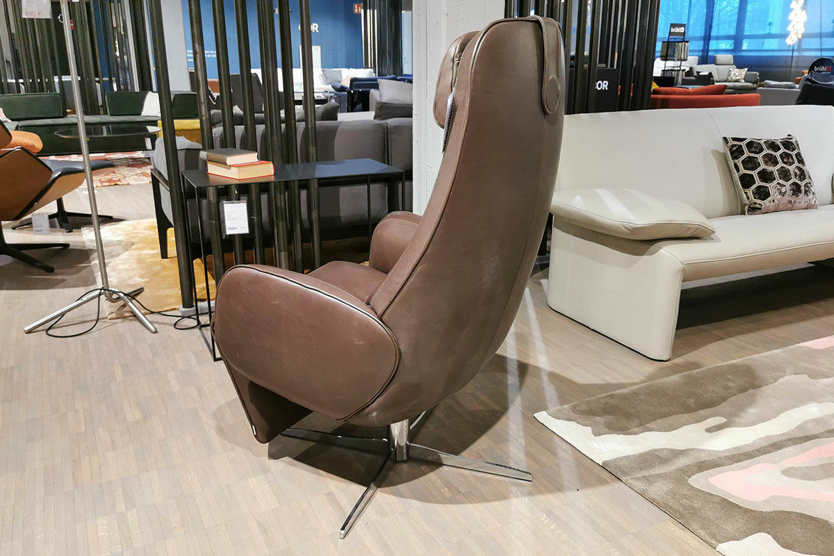 Jori - Relaxsessel Cosy Ghost Mono-Move Medi Leder Lotila Cappuccino Braun Gestell Chrom - 2